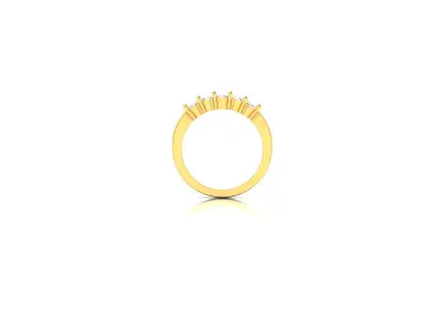 Band 3dm Render Details gold five stone diamond ring 3D print model