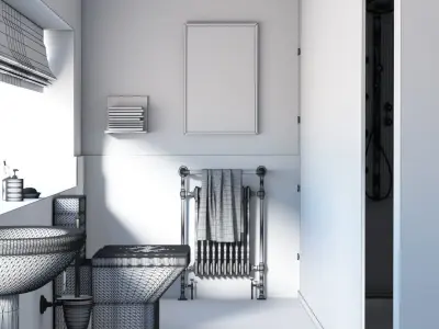 bathroom modern with tiles 3D model