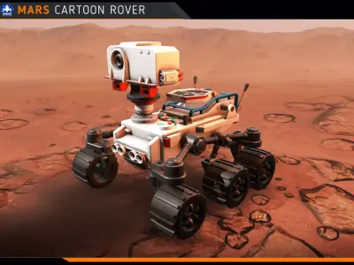 Cartoon - Mars Rover 3D model