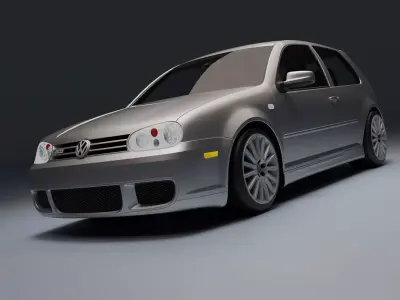 Volkswagen Golf Mk IV R32 Low-poly 3D model