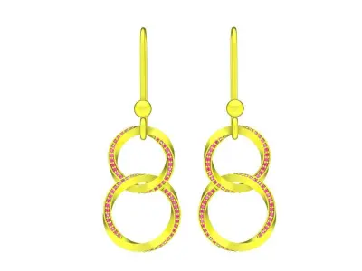 5873 luxury diamond dangle earring 3D print model