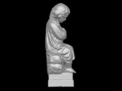 Old Funeral Sculpture Statue 3D print model purchase
