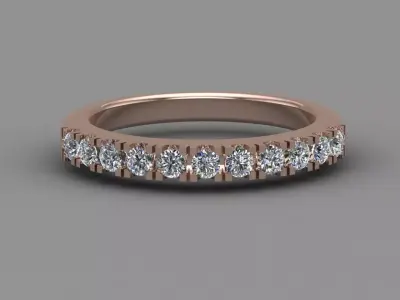 Engagement Rose Gold Diamond Band 3D Print Model Free 3D print model