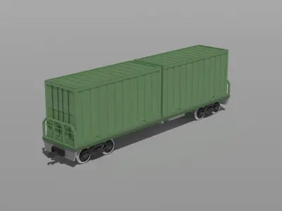 Platform car logging car semi platform car transporter car Free low-poly 3D model