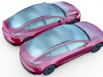 Tesla Model 3 dual motor 2024 Low-poly 3D model