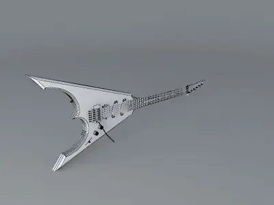 A strange V style guitar Free 3D model