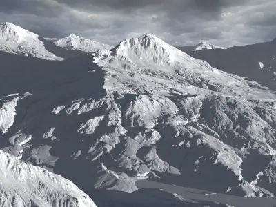 Realistic Snow Mountain Free 3D model