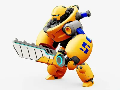 BATTLE DROID MEGALON Rigged for Unreal Engine - Unity - MIXAMO 3D model