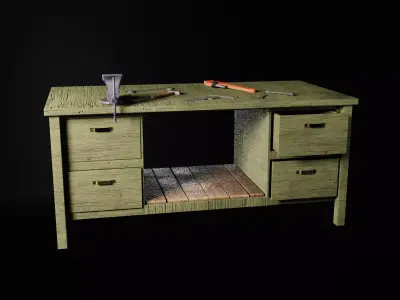 Low-Poly Workbench by Nikdox Low-poly 3D model