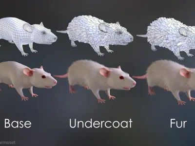Mouse rat Low-poly 3D model