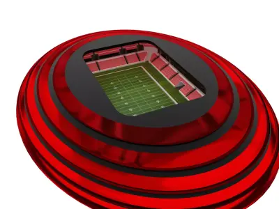 American Football Stadium Low-poly 3D model 27