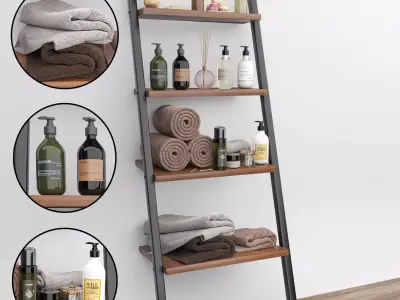 bathroom accessories set 01 3D model