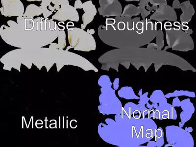 Elegant White Floral Medallion model pack Low-poly 3D model