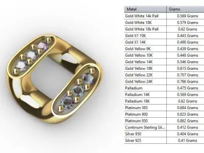 8MM MIAMI CUBAN LINK CHAIN DIAMOND 3D print model