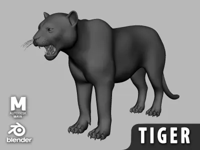 Tiger  Low-poly 3D model