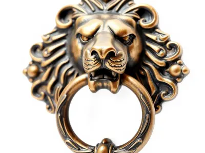 Lion Head Castle Door Knocker Model Pack Low-poly 3D model