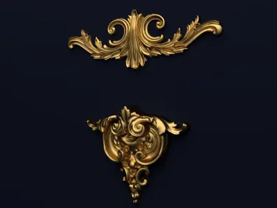 Classic decor ornament v-3D model 27 3D model