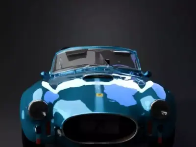 Gleaming Blue Vintage Sports Car 3D model