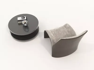 Modern Coffee Table and Armchair Set 44 3D model