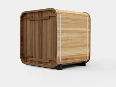 Cube Sauna for 6 Person Low-poly 3D model