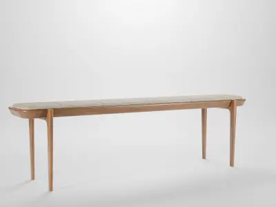 Aesthetic wooden long bench Low-poly 3D model