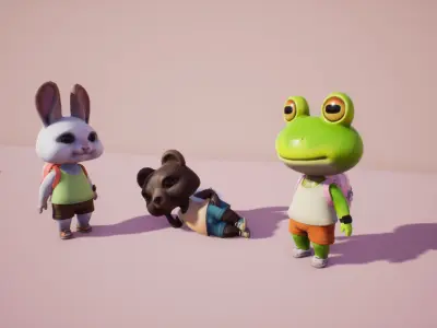 Animals mini Low-poly 3D model