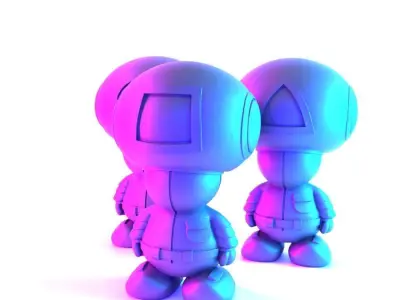 Squid Games Toad Trooper Mario Bros toy 3D print model