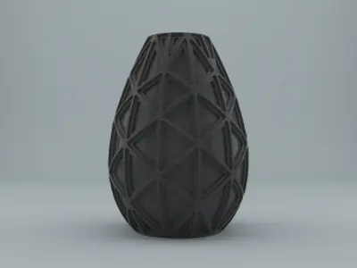 Vase collection bottle with wave pattern 3D print model