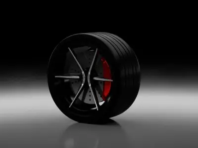 Generic Wheel With Brake Disk  3D model