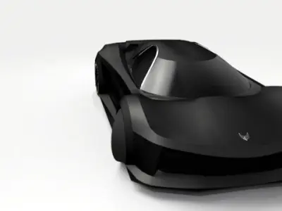 Hypercar Rigged Model Low Poly by Srinaths4cg Low-poly 3D model