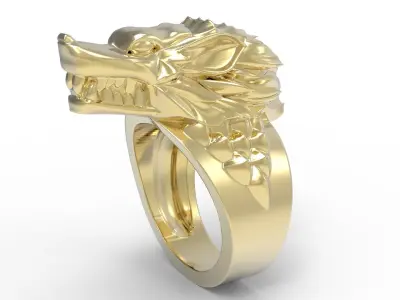 wolf ring 3D print model