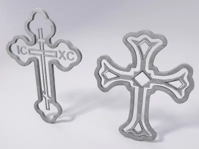 Cross symbols 3d model  Low-poly 3D model