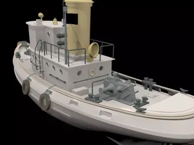 Yacht ship  Low-poly 3D model