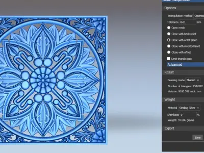 Table mandala carved 3D print model