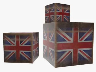 Wooden box trunk decor lock 3D model