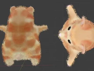 Hamster Bear Rigged Animal Character Game Ready Low-poly 3D model
