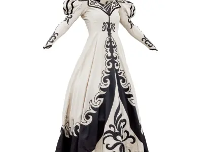 Deco Dress Low-poly 3D model