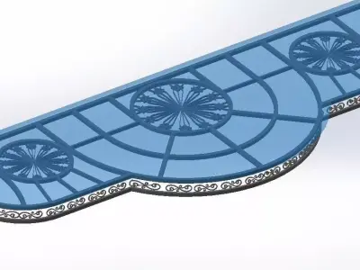 3D CNC glass roof architectural art for villas and townhouses 3D model