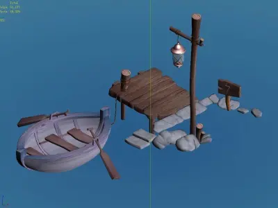 Game Wood - Boat 03 3D model