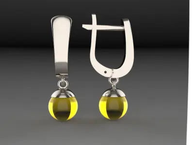 Earrings Elegant 3D print model