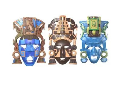 Maya Masks Collection 3D model
