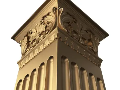 Column Capital 0502 Low-poly 3D model