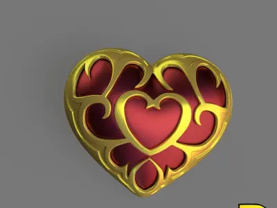 Shell Lamp Heart Container and Stamina Vessel 3D print model