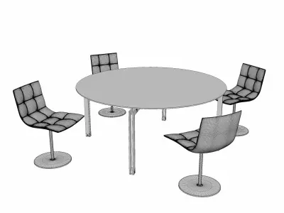 Glass Top dining Table 3D model