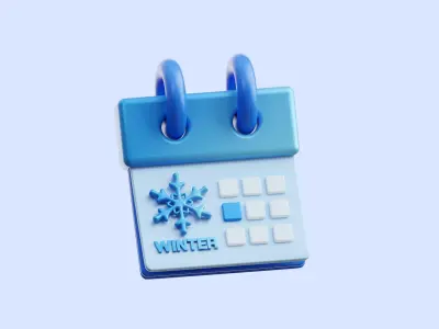 Winter Season Illustration Low-poly 3D model