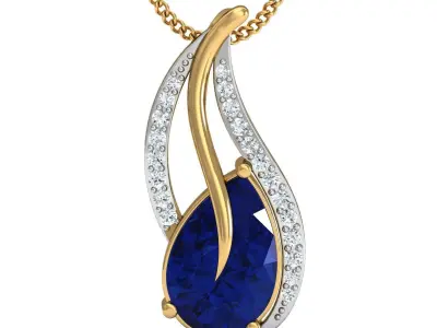Pear Diamond pendant 3D print model