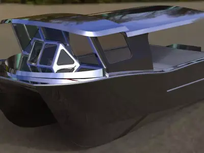 divingboat boat that looks like car 3D print model