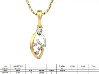 Solitaire Women Pendant 3dm STL OBJ FBX Renders Details 3D print model 66