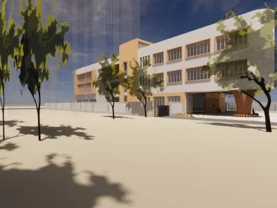 School-Open Gate 3D model