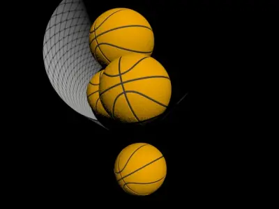 Basket and basketballs Free 3D model